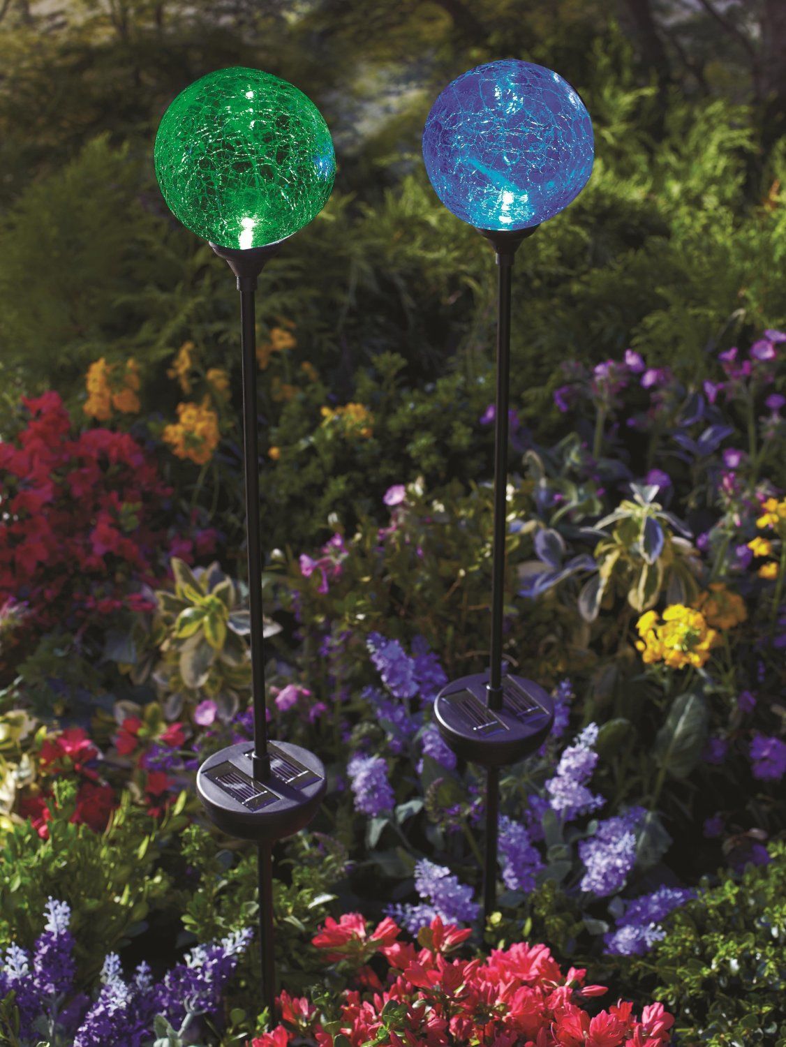 3 Pc Solar LED Color Changing Crackle Glass Globe Just 24.95