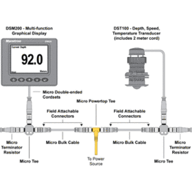 MARETRON DSM200 BASIC DEPTH/ SPEED/TEMP W/ DISPLAY & CABLEmaretron 
