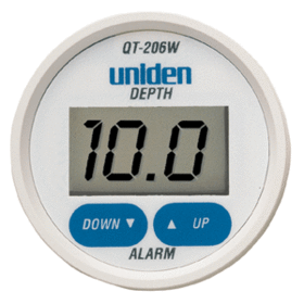 UNIDEN QT206WHP WHT W/ ADJ IN HULL IN DASH DIGITAL DEPTH GA