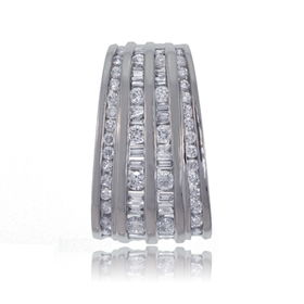 Diamond Pendant 14K White Gold Ladies Slide - Channeldiamond 