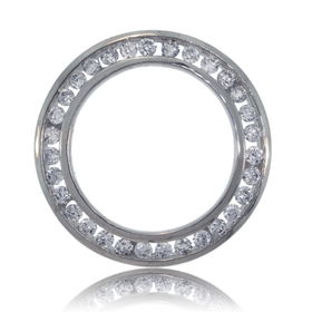 Circle of Life Diamond Pendant 14K White Gold Letter Ocircle 