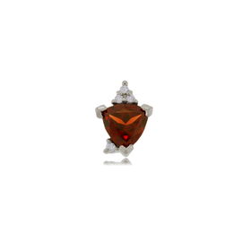 Red Garnet Pendant W/ Diamond 14K White Gold Trillionred 