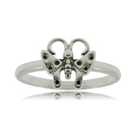 Solid Sterling Silver Butterfly Ring Ladiessolid 