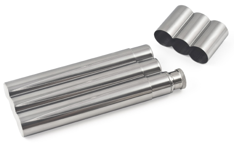 Cigar Tube and Stainless Flask Combo Model 902-3