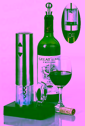  Electric Rechargeable Wine Bottle Opener - Blue-Lit 