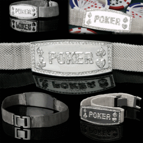 Silver Mesh Non-Engraved Poker Braceletsilver 