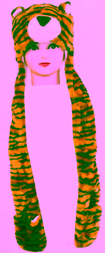 Plush Leopard Winter Hat With Pocket Mittens