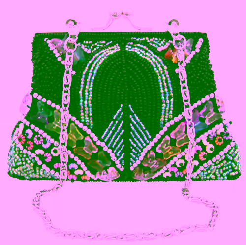 Fully Beaded Purse - Black