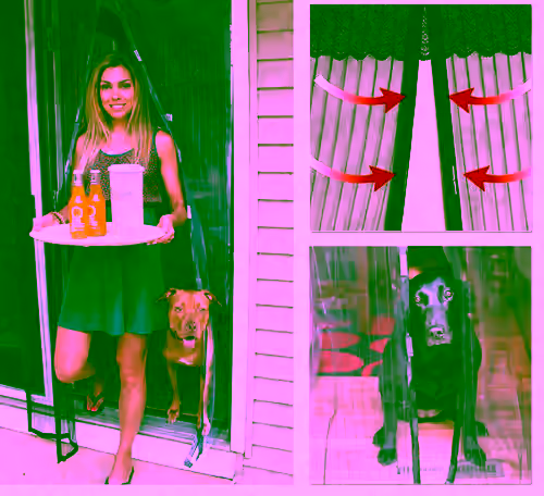 Magnetic Screen Mesh Door  Full Frame Velcro Walk Through Mosquito Screen Net - Hands-Free Automatic Snap Screen Closure Keeps Insects Bugs Out While Letting Fresh Air In - Pet Toddler Friendly