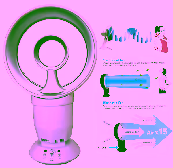 16" Bladeless Oscillating Fan w/ Remote