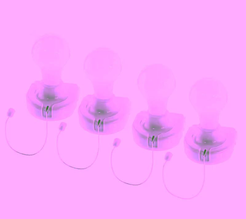 Instant Portable Light Bulb Cordless Mountable Battery Operated Wireless LED Light Light Bulbs -  Bulbs Peel and Stick Anywhere - 4pc