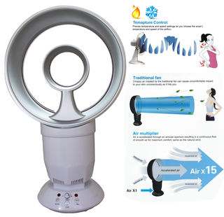 16" Heated Bladeless Oscillating Fan w/ Remote