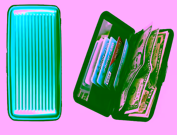 Large Aluminum Wallet - Teal