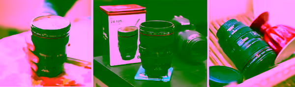 24-105mm Travel Coffee Mug- Insulated Staniless Steel Thermos Lens Cup