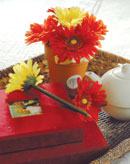 Red, Orange & Yellow Dewdrop Daisy Pens