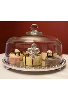 Fleur de Lis Cake Plate