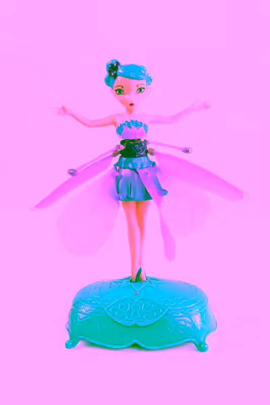 Musical Flying Fairy with Purple Wings
