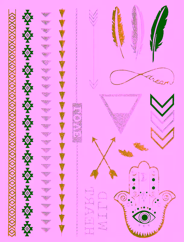 Metallic Jewelry Temporary Tattoo Pack -  Dream