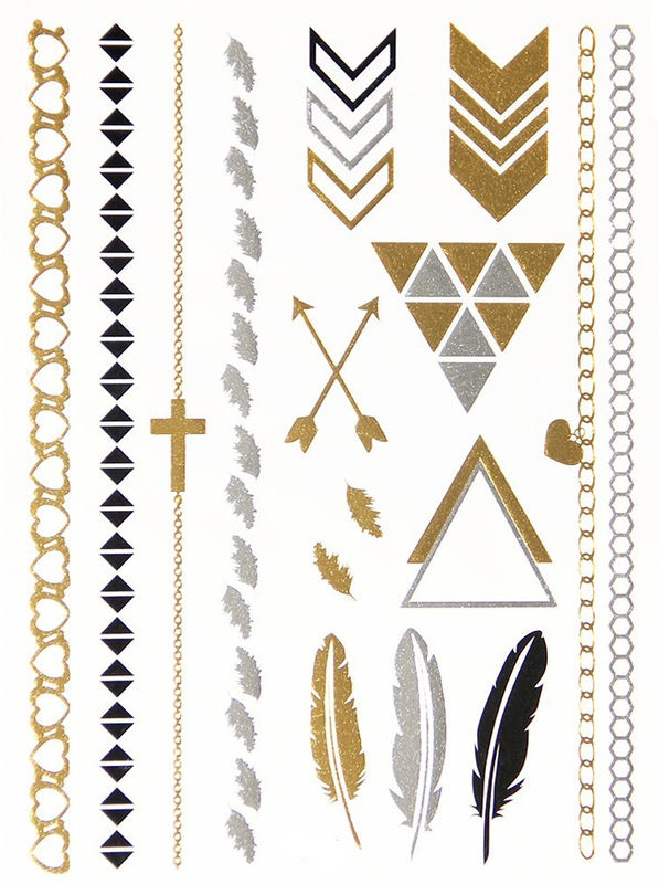 Metallic Jewelry Temporary Tattoo Pack -  Indian