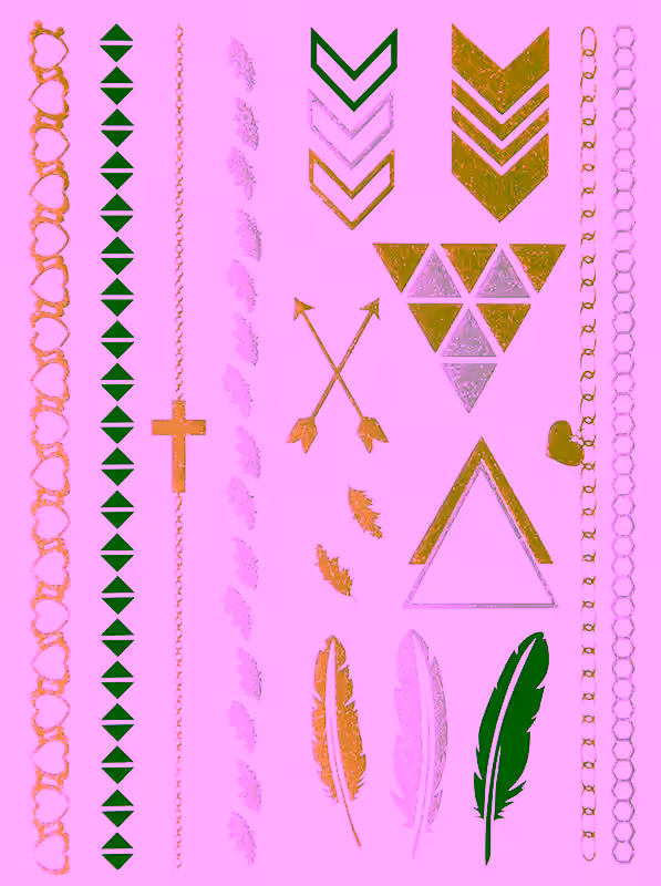Metallic Jewelry Temporary Tattoo Pack -  Indian