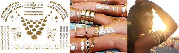 Metallic Jewelry Temporary Tattoo Pack -  Glamor