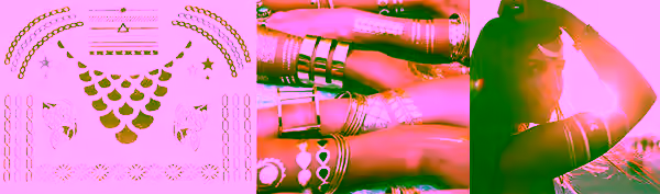 Metallic Jewelry Temporary Tattoo Pack -  Glamor