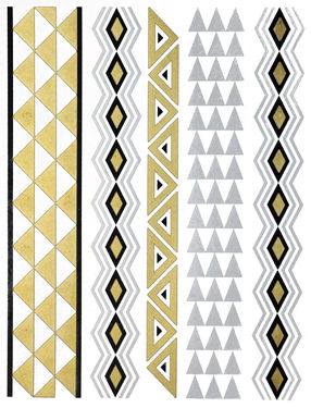 Metallic Jewelry Temporary Tattoo Pack -  Aztec