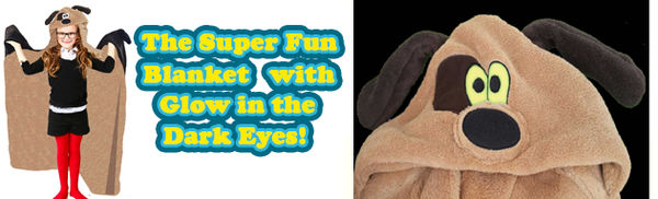 Glow Eyes Animal Fleece Blanket - Puppy