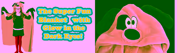 Glow Eyes Animal Fleece Blanket - Puppy