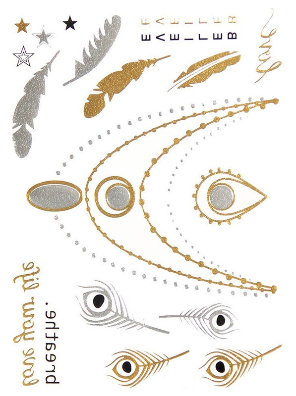 Metallic Jewelry Temporary Tattoo Pack -  Believe