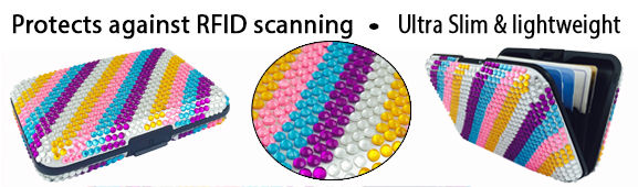 Jeweled Aluminum Wallet - Rainbow