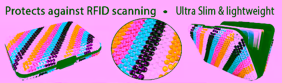 Jeweled Aluminum Wallet - Rainbow