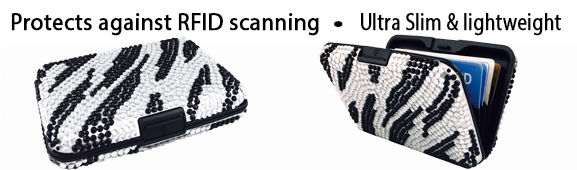 Jeweled Aluminum Wallet - Zebra