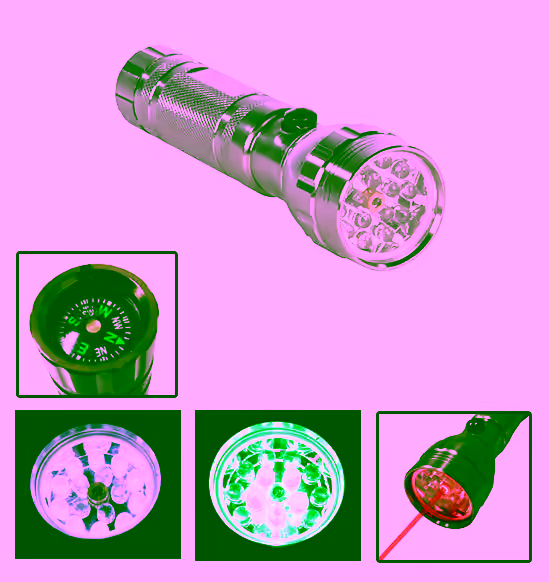 LED 3 in 1 Laser Flashlight Pro