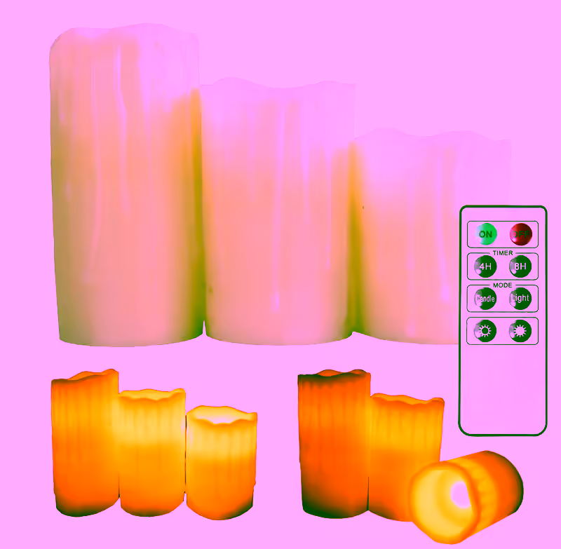 Flameless Candles Real Wax Dripping LED Powered With Remote