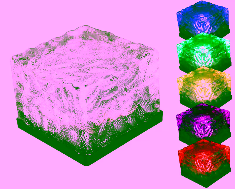 1pc - Large Solar Powered LED Frosted Ice Rock - Garden Pathway Light