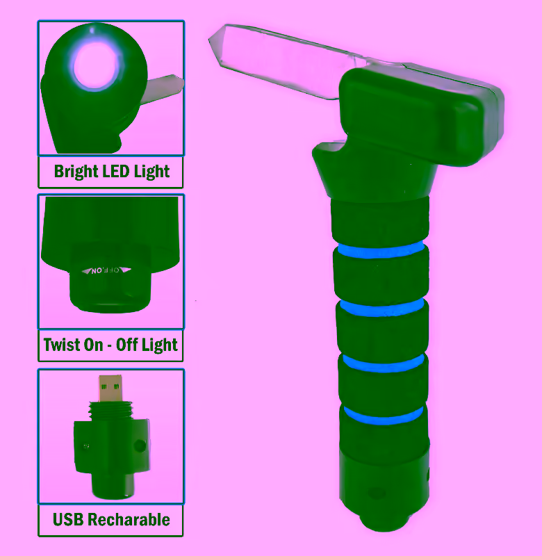 Car Automotive Standing Aid Cane With USB Rechargeable Light