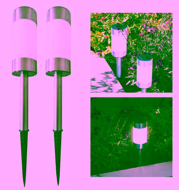 Solar LED Pathway Ourdoor Lights - Stainless Steel & Waterproof - Perfect For Landscaping, Lawn, Patio, Driveway, or Walkway - Set of 1