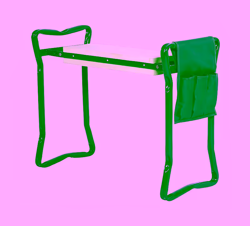 Foldable Garden Kneeler And Seat Bench - Portable Outdoor Gardening Padded Stool - Bonus Tool Pouch - Large