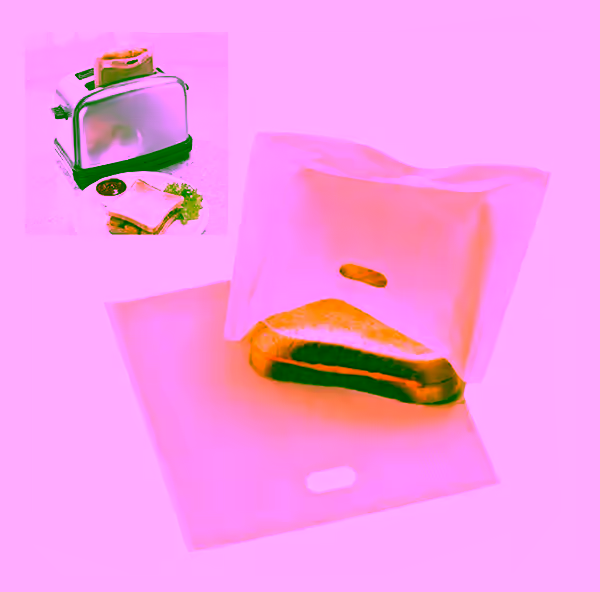 Non Stick Toaster Bags – Reusable Sandwich Grilling Bags - 2pc Set