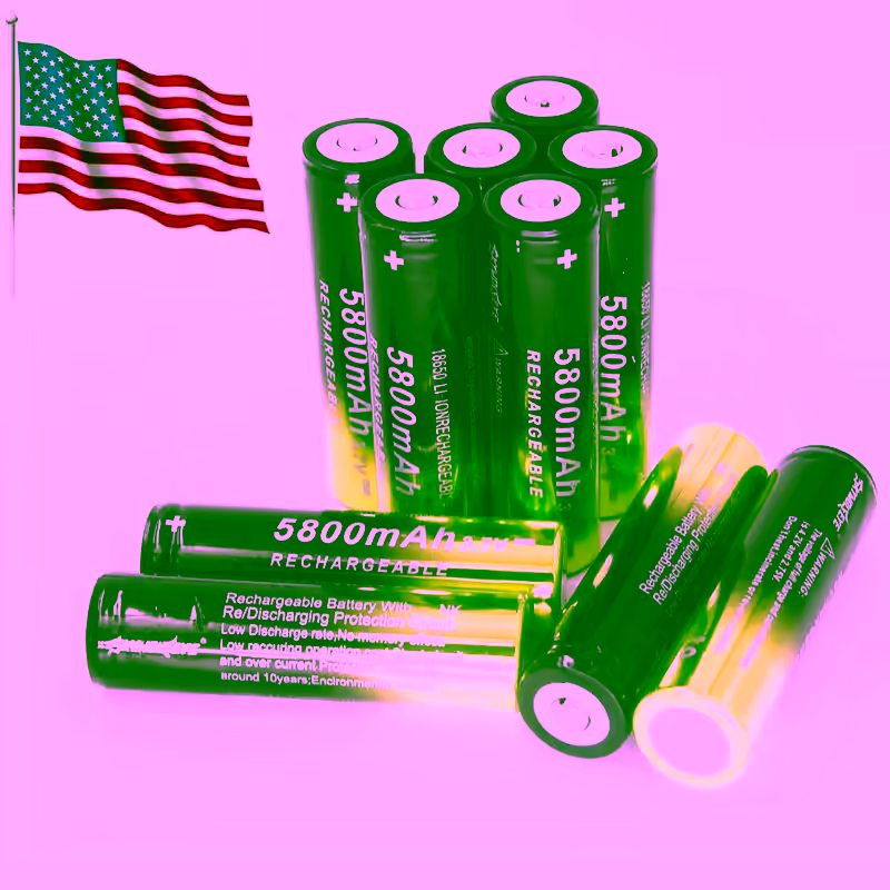 2pc 5800mAh 18650 3.7v Rechargeable Lithium Ion Battery