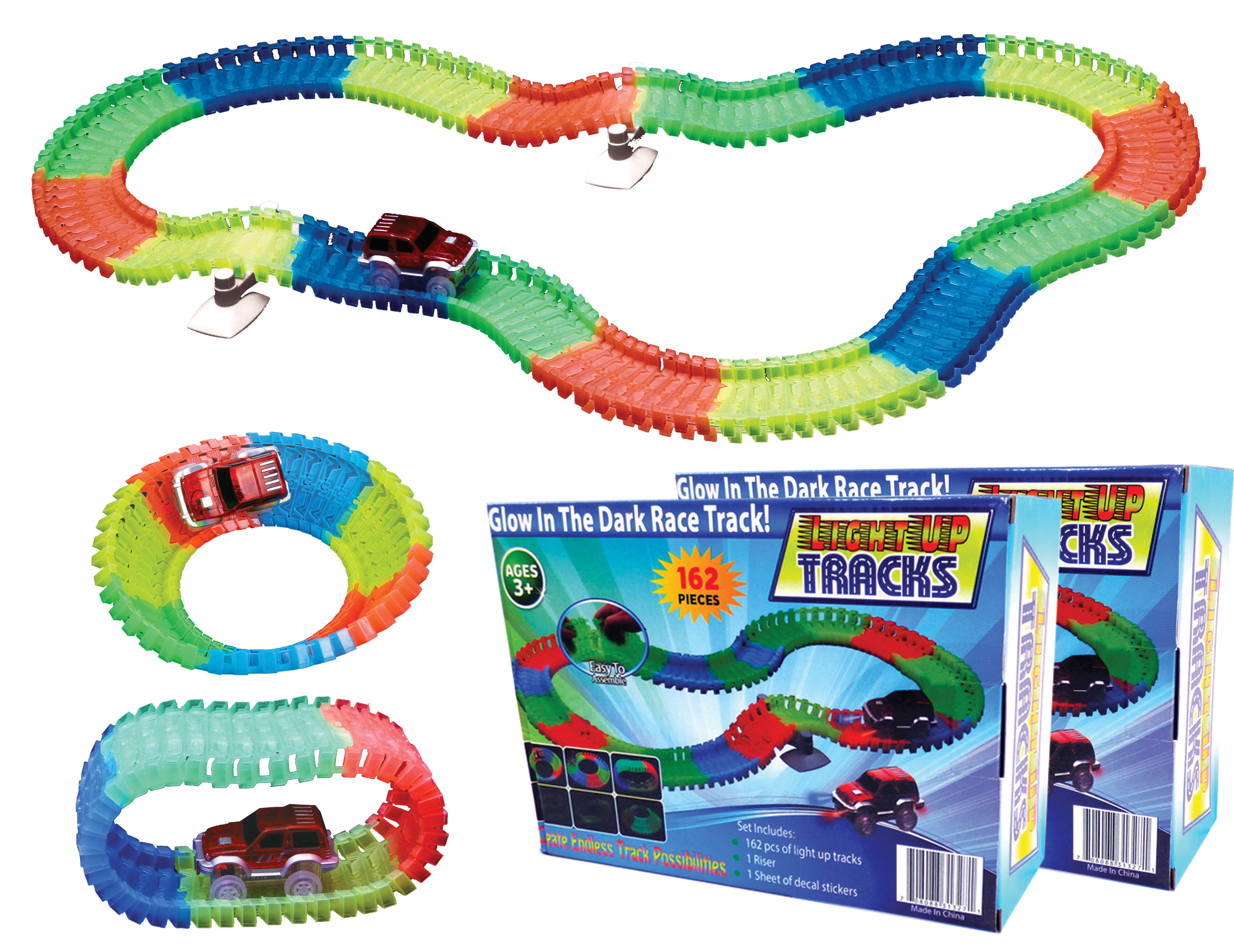 2 Sets - Magic Light Up Glow In the Dark Twisting Race Tracks - ( Totals 324 pcs )