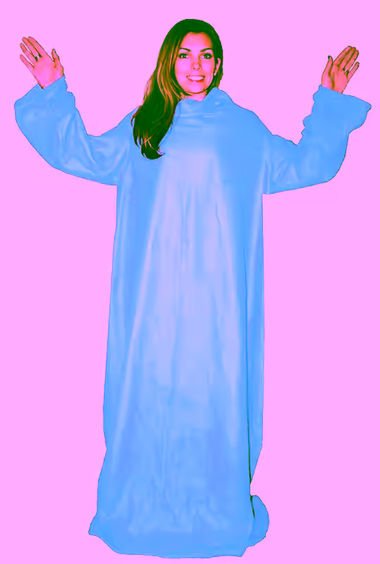 Soft Fleece Blanket With Sleeves - Sky Blue