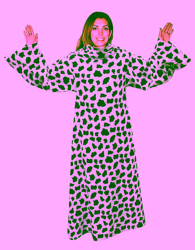 Soft Fleece Blanket With Sleeves - Dalmatian