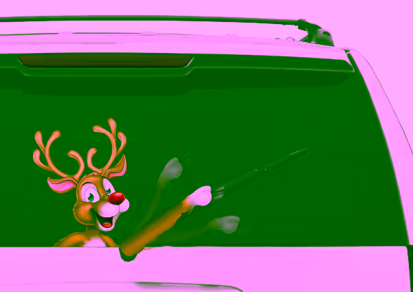 Rear Vehicle Car Window Waving Moving Windshield Wiper Blade Tag Decal Sticker  - Reindeer