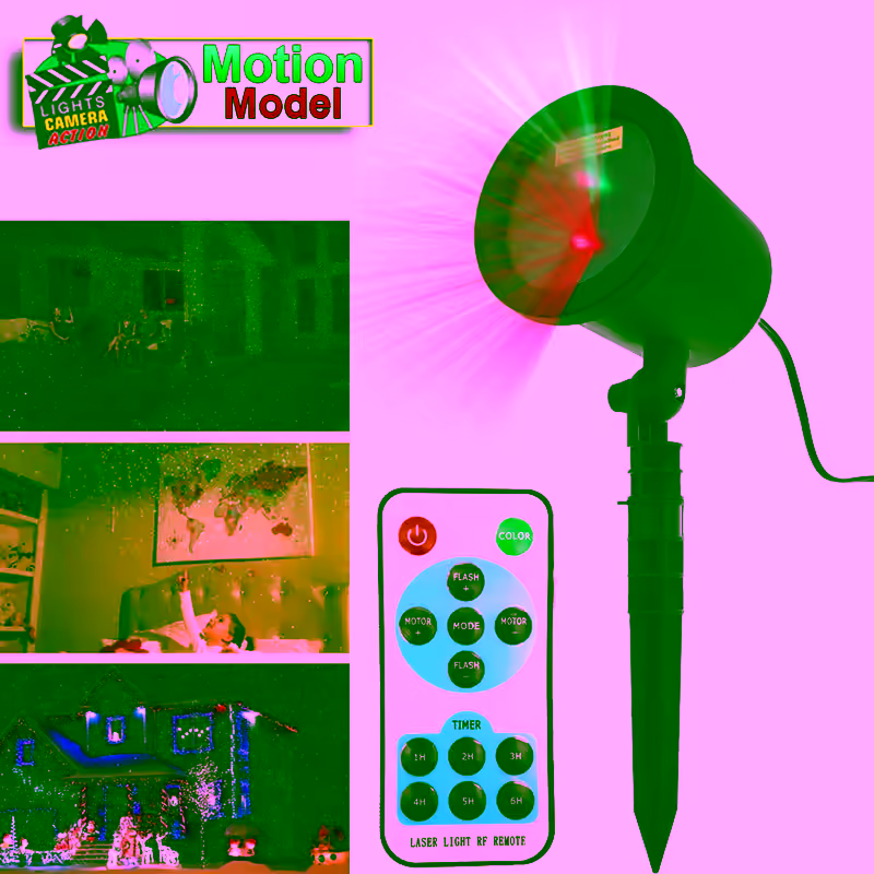 2 - Christmas Star Laser Shower Lights - Motion Star BURST Field w/ Remote