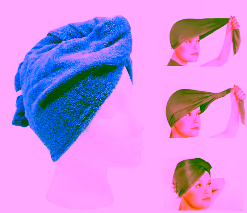 2pc - Turbo Twist Microfiber Hair Towel - Super Absorbent Hair Towel