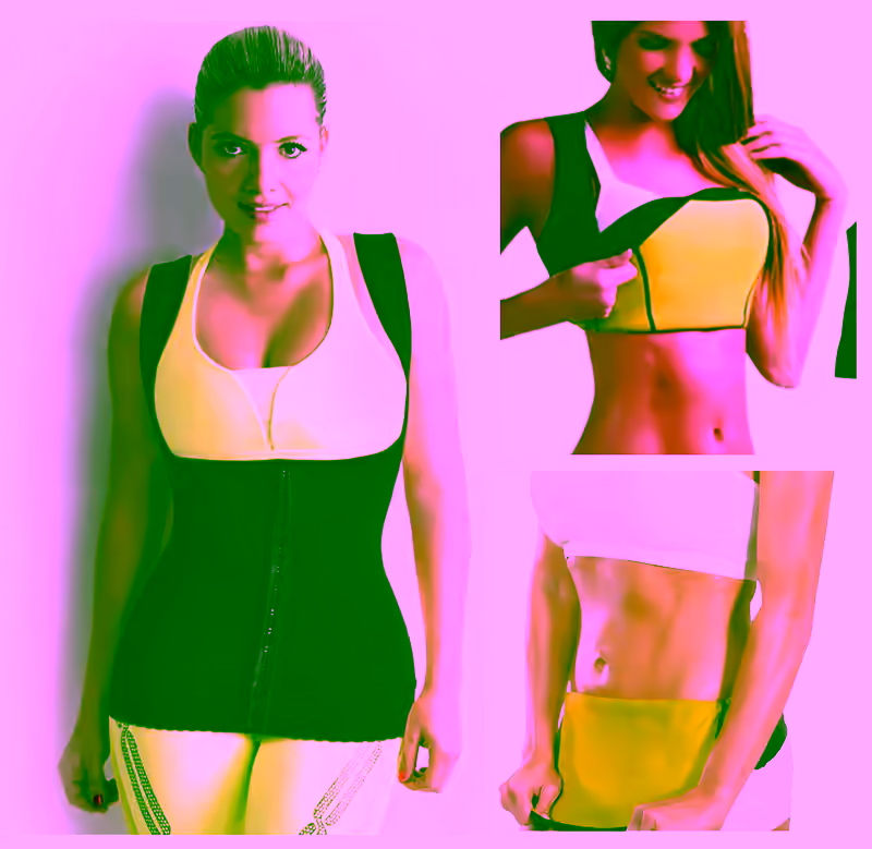 Hot Thermal Body Shaping Sweat Neoprene Slimming U Vest With Clips
