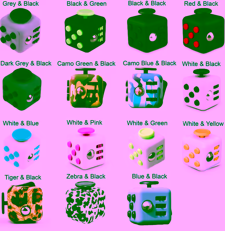 Fidget Dice - Stress & Anxiety Relieving Fidgeting Cubes - OCD Cube