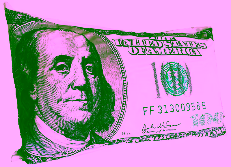 100 Dollar Bill Money Pillow Case